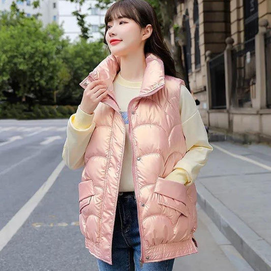 Cold-proof Vest Women's Down Cotton Short Autumn and Winter Loose and Thick All-match Jacket