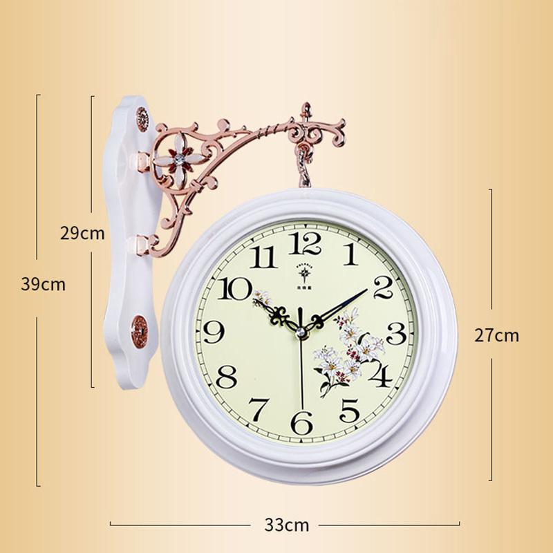 European Style Double-sided Wall Clock Living Room Large Double-sided Clock Mute Personality Creative Modern Minimalist Quartz Clock