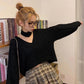 Sweater Design Knit Sweater Top Women's Autumn Winter New Short V-neck Halter Loose Knitted Sweater