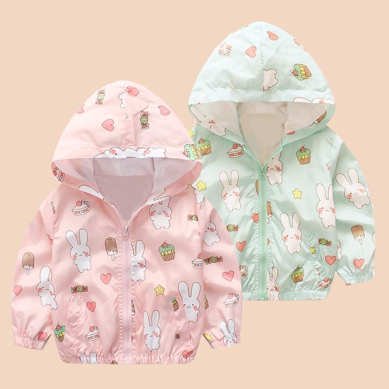 Baby Girl Lovely Rabbit Cartoon Jacket Hoodie Long Sleeve Windbreaker Children Clothing