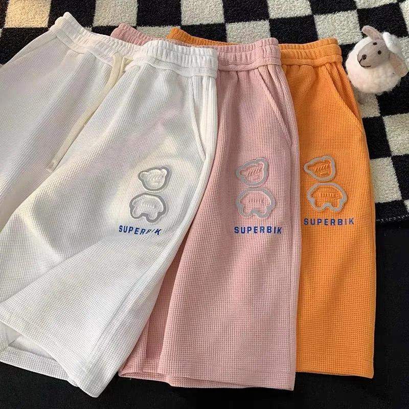 Summer Women's Thin Shorts Casual Sports All-match Middle Pants Bear Loose Wide-leg Ins Women's Five-point Pants