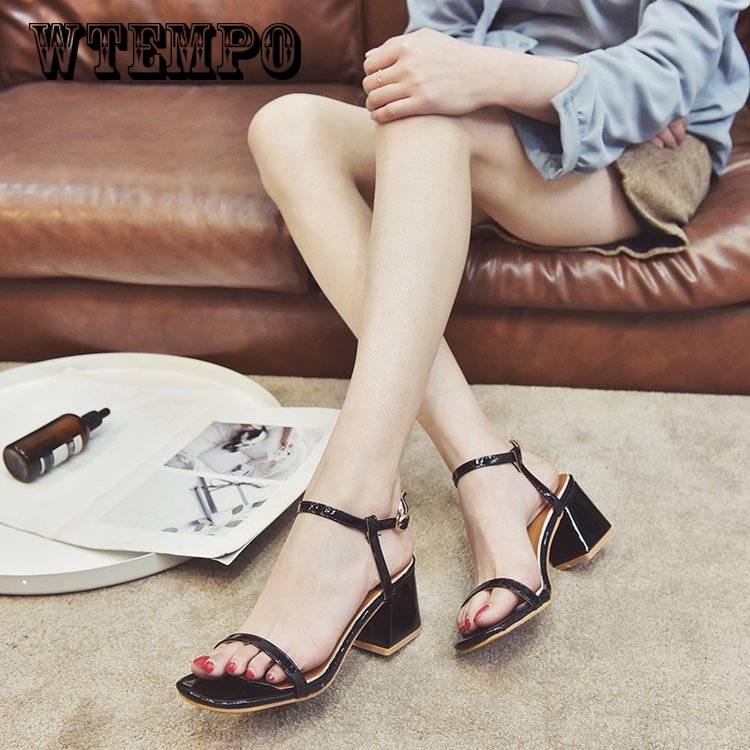 Women's Open Toe Buckle Strap Ankle Sandal Boots High Chunky Heel Roman Shoes