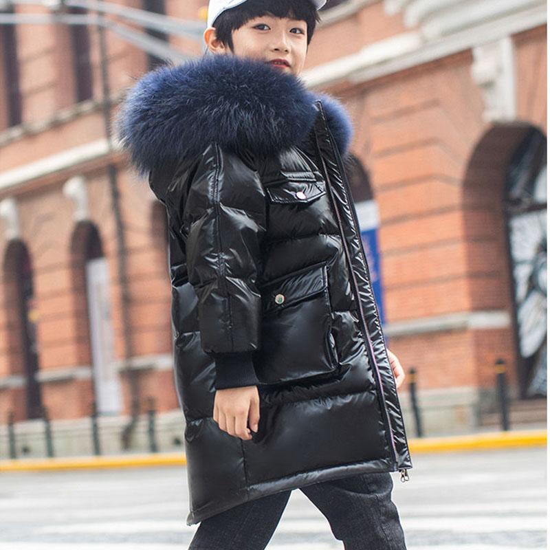 Winter Coats Girls Clothes Snowsuit Jacket Waterproof Outdoor Hooded Down Jacket Boys Kids Parka with Fur Collar Outwear4-13 Years