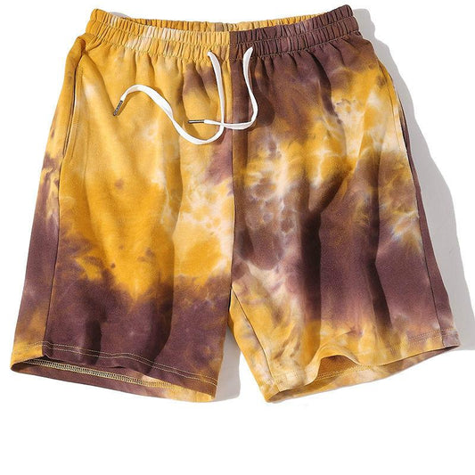 Summer Thin Five-point Tie-dye Shorts for Men and Women Couples Cotton Terry Breathable Hip-hop Loose Trend Five-point Pants Trend