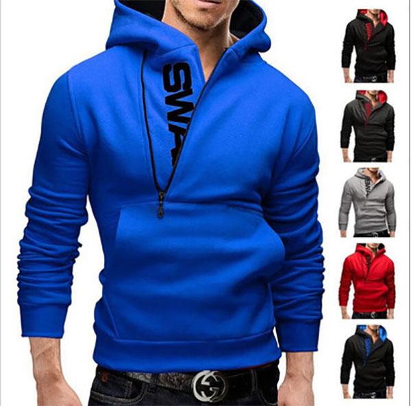 Autumn and Winter Hoodie Side Zipper Hooded Pullover Plus Fat Plus Size Hoodie for Young Men