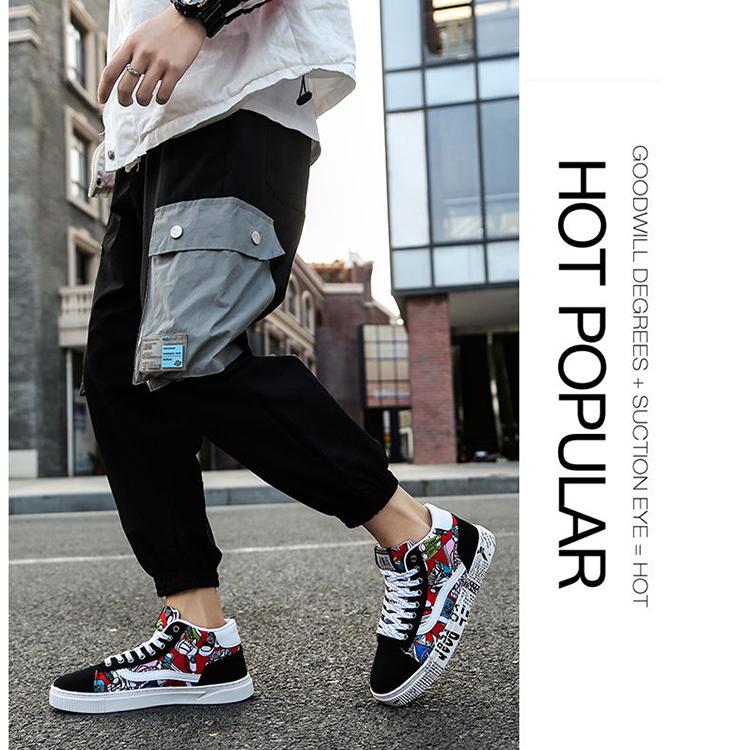 Men Casual Canvas Shoes Fashion Print Sneakers Summer Trainers Leisure Shoes Men's Flats Slip Shoes Chaussures Pour Hommes