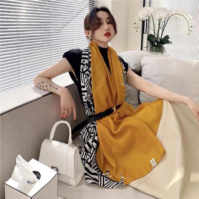 Autumn and Winter Cotton and Linen Scarf Oversized Korean Style Wild Fashion Shawl Dual-use Scarf