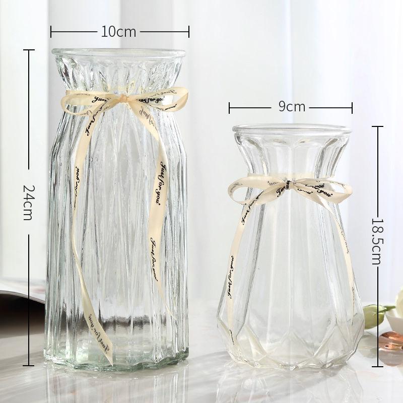 Creative Vase Glass Transparent Living Room Decoration Vase Nordic Simple Rich Bamboo Dried Flower Vase