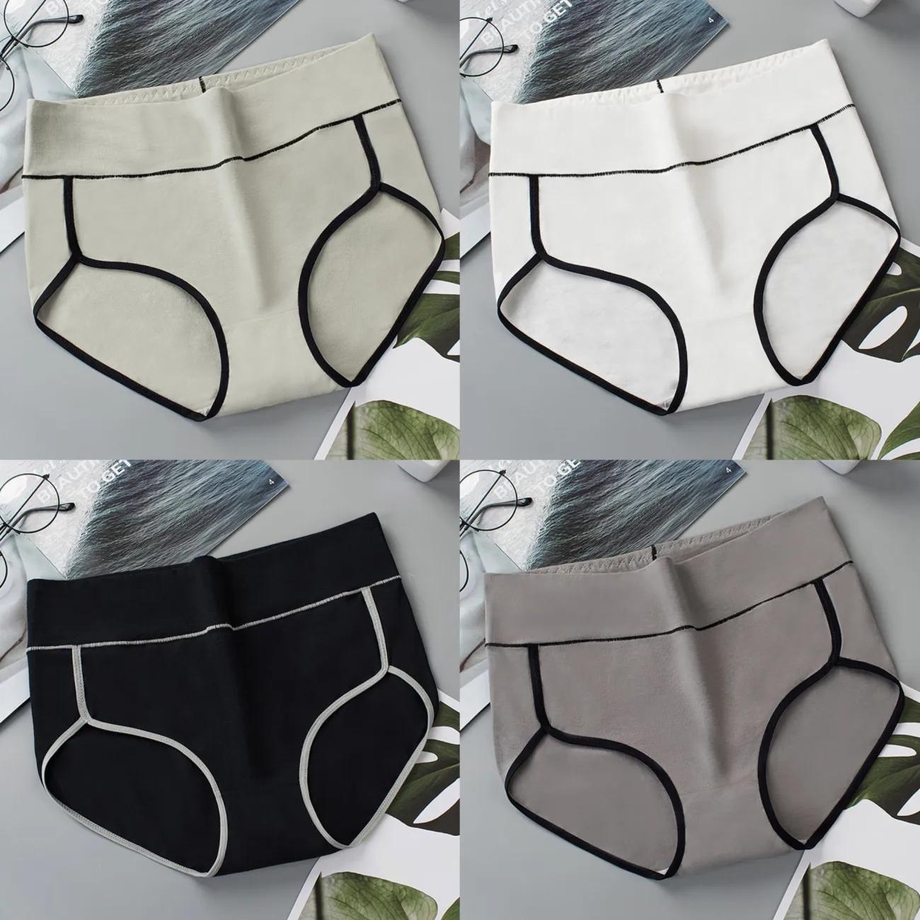 4PCS Women's High Waist Panties Cotton Crotch Antibacterial Breathable Abdominal Hip Lifting Underwear Ladies Plus Size Briefs Sexy Lingerie