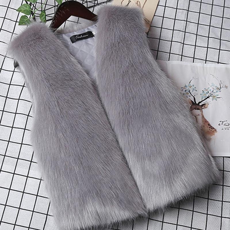 Autumn and Winter Short Fur Vest Imitation Fox Fur Thick Warm Vest Fashion All-match Female Jacket