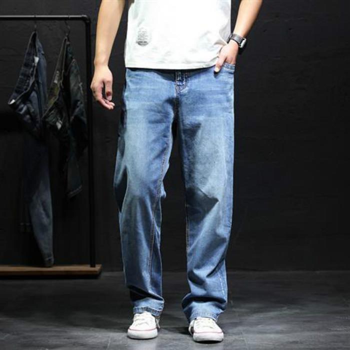 Thin Jeans Men's Loose Straight-leg Casual Pants Fat Plus Fat Plus Size Men's Pants Trend