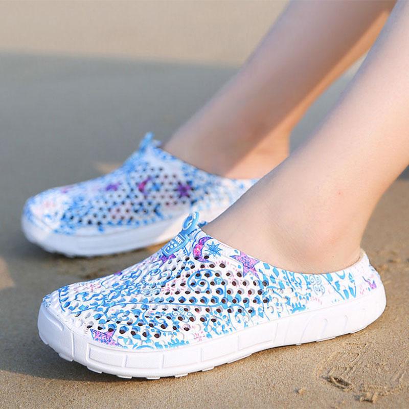 Summer  Hole Shoes Summer Seaside Baotou Slippers Sandals Large Size Women's Shoes Bird's Nest Shoes Beach Shoes