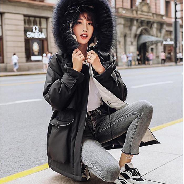 Winter Fashion Women's Cotton-padded Coat Loose Short Padded Padded Coat Student Parker Clothing Hooded Padded Jacket