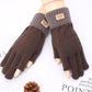 Women's Winter Gloves Warm Thick Touch Screen Half-finger Knitted Woolen Show Two Fingers Working Driving Office Gloves Fingerless Mittens