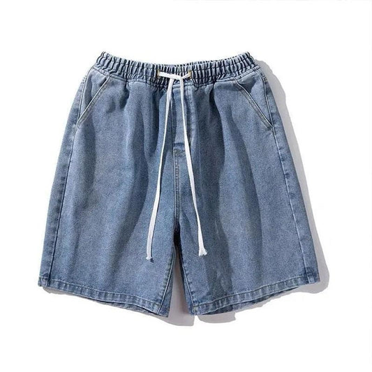 Summer Large Size Thin Denim Shorts Men's Retro Wild Loose Straight Five-point Pants Casual Sports Comfortable Soft Outer Wear Shorts