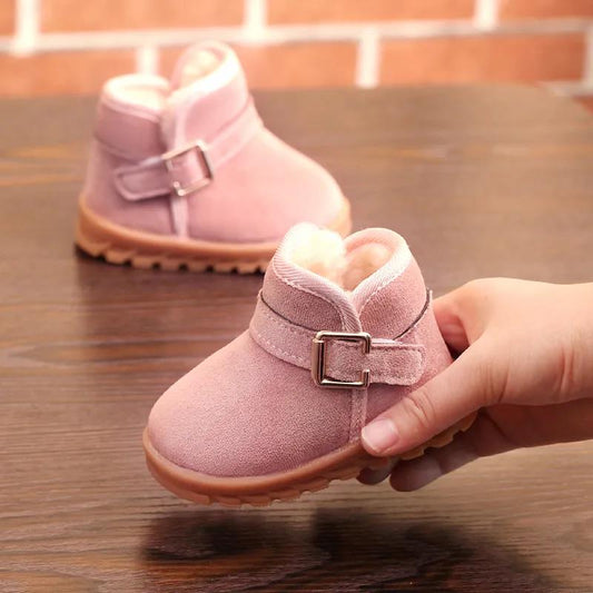 Anti Slip Cotton Shoes for Boys and Girls In Winter 1-2 Years Old Plush Thickened Toddler Shoes Children's Snow Boots Infant Shoes