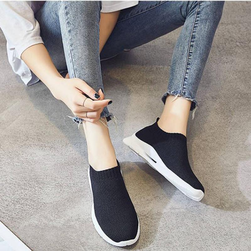 New Socks Shoes Women's Casual Platform Women's Shoes 2019 New Flat Bottom Sports Shoes