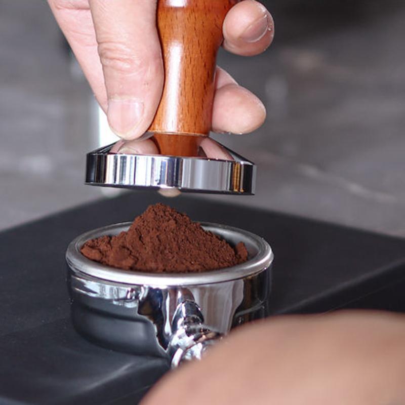 Coffee Tamper Wooden Handle Barista Espresso Machine Grinder 51mm for Coffee and Espresso Powder Hammer