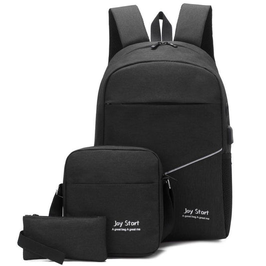 USB Charge 3 Pcs Sets Laptop Backpack Business Men Women Travel Shoulder Backpacks School Bag