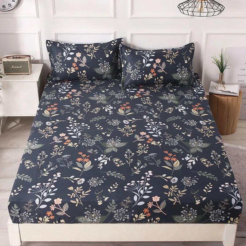 1 Piece Set of Bed Sheet Protection Fashion Printed Mattress Cover Fitted Protective Non-slip Cover