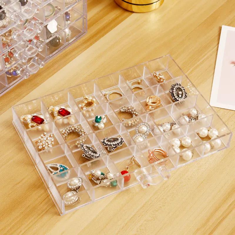 Earrings Earrings Jewelry Storage Box Ear Clips Induction Sorting Multi-layer Nail Art Diamond Box