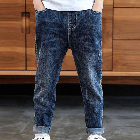 Boys' Denim Trousers Children's Clothing Jeans Spring and Autumn Clothing Boys Korean Casual Pants and Leggings