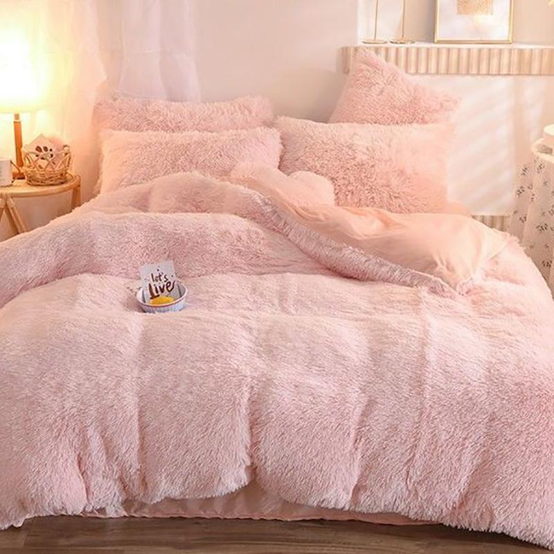 Crystal Plush Plush Bedding Winter Thick Warm Mink Four-piece Suit