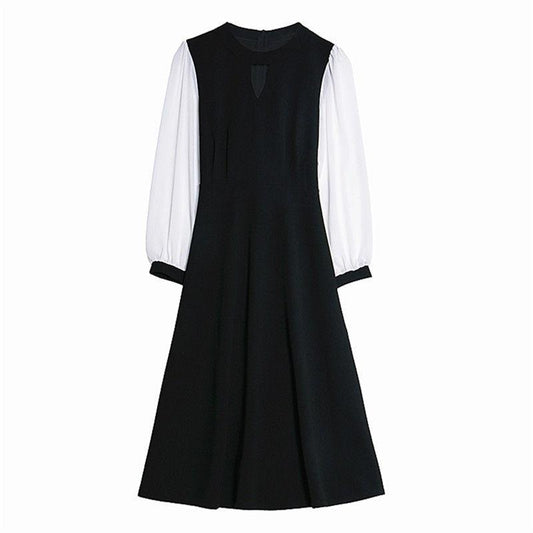 French Medium Length Retro Dress Women's Spring and Summer Elegant Waist Graceful Gentle A-line Dress