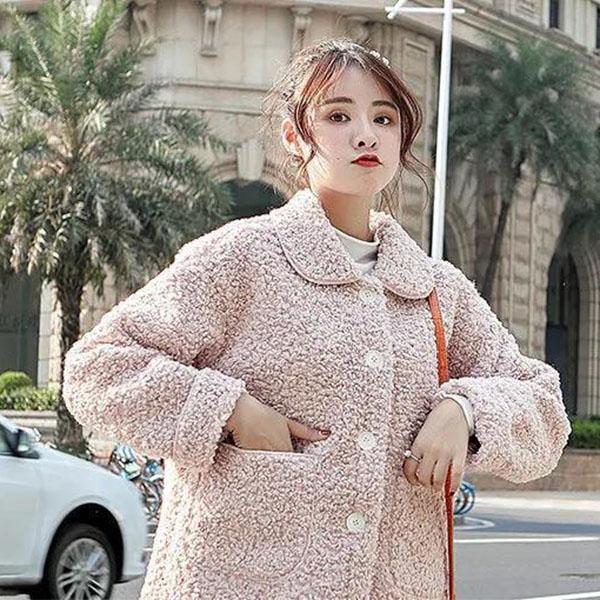 Winter All-match Lamb Wool Women's Coat Women's Fur All-in-one Short Grain Velvet Coat