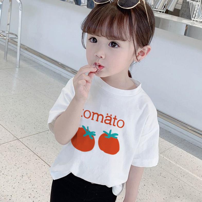 Summer Kids Cute Printing T Shirts Short Sleeve Tops Korean Style O-neck Loose T Shirts For Children Girls