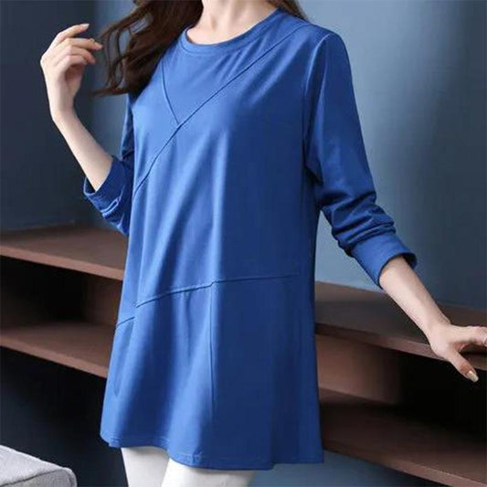 Cotton Autumn and Winter Loose T-shirt Large Size Women's Bottoming Top