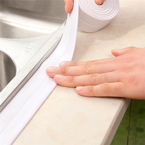 PVC Sealing Strip Tape White Self Adhesive Waterproof Wall Sticker for Bathroom Kitchen