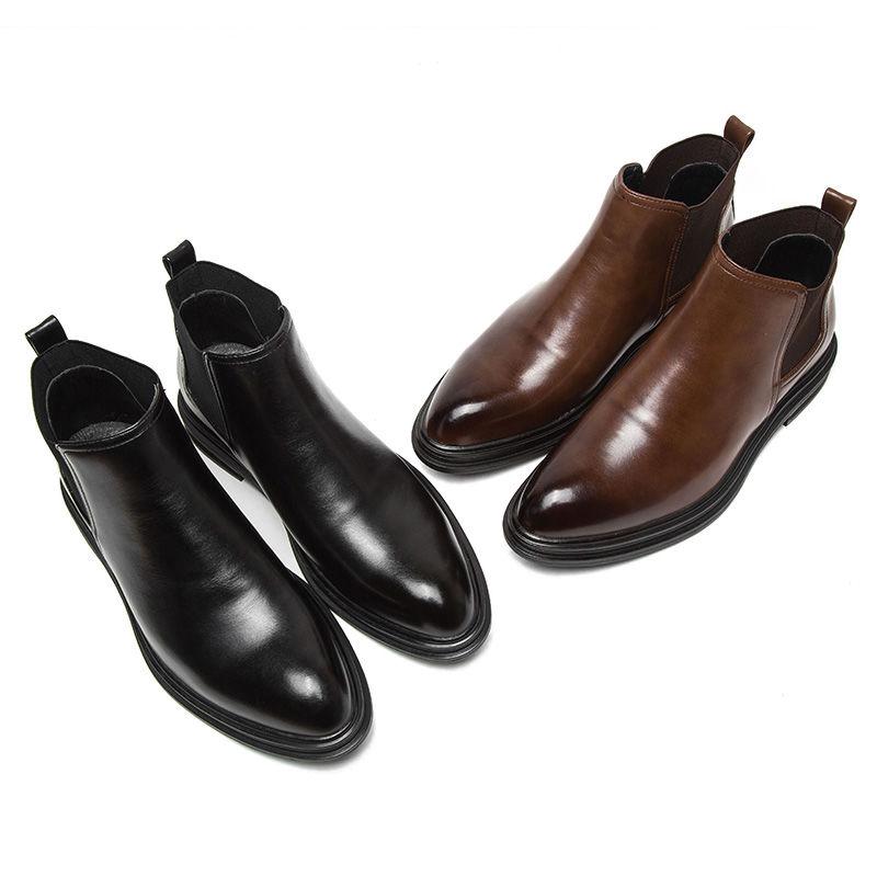 Men's Leather Shoes Casual Men's Boots Martin Boots Men's High-top Boots British Style Men's Shoes