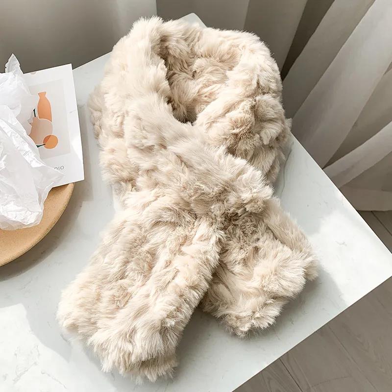 Winter Plush Scarf Female Korean Version of The Rabbit Plush Scarf Thick Warm Scarf