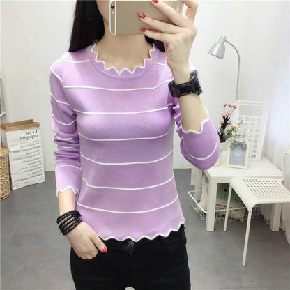 Knitting Sweater Women's Spring and Autumn Bottoming Shirt Wild Long Sleeve High Collar Sweater