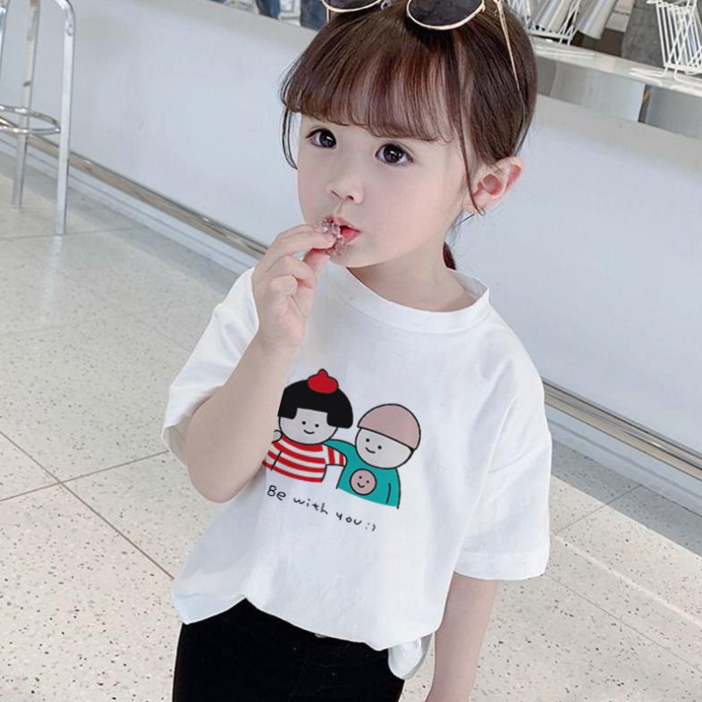 Summer Kids Cute Printing T Shirts Short Sleeve Tops Korean Style O-neck Loose T Shirts For Children Girls