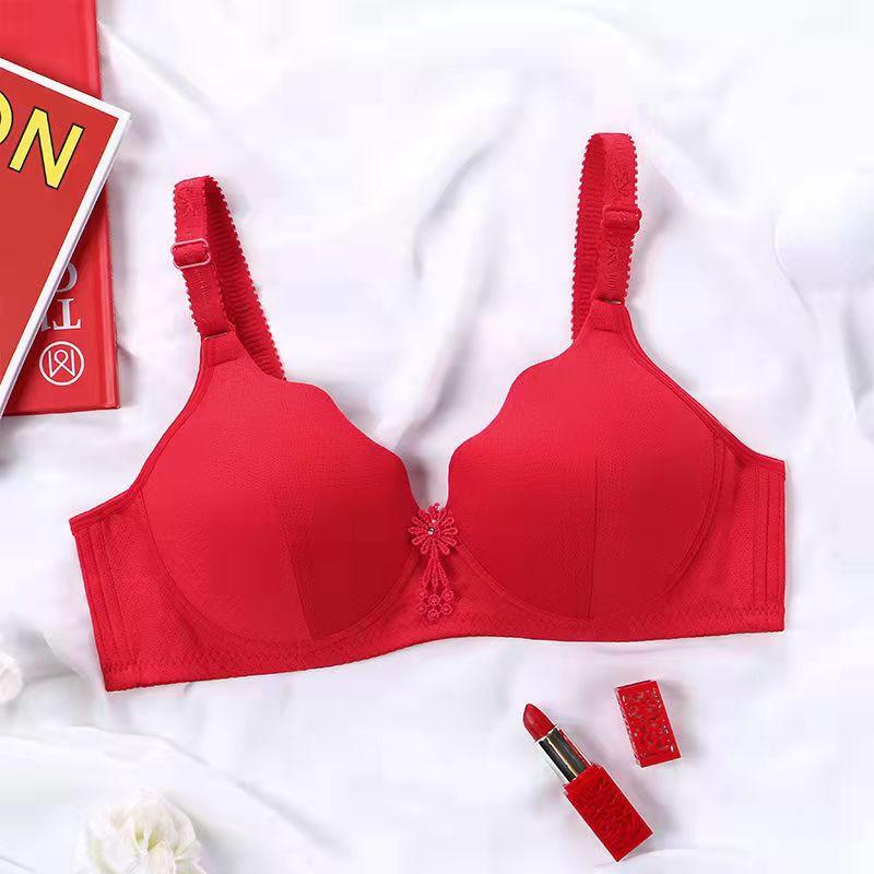 Thin Section Beautiful Back Large Size No Steel Ring Anti-sagging Gathered Light and Thin Seamless Breathable Women's Underwear Bra