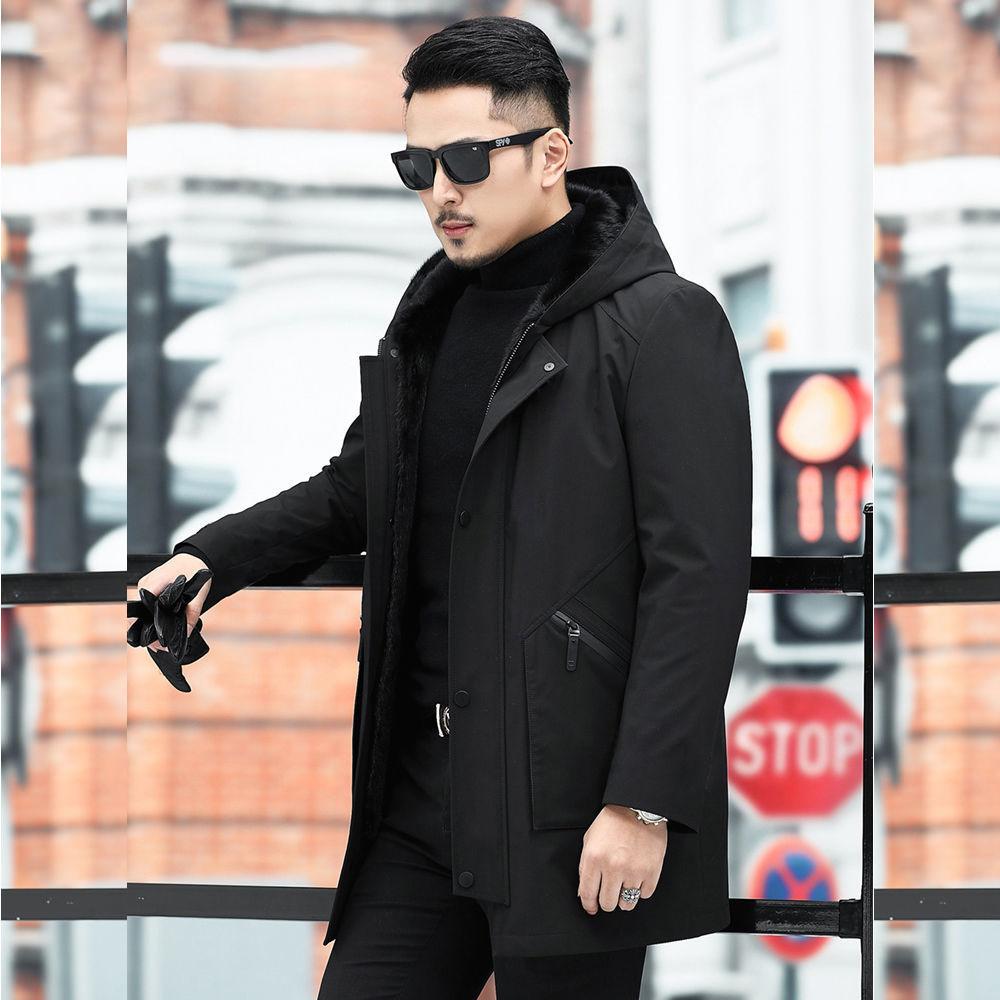 Men Winter Imitation Mink Fur Detachable Liner Thick Imitation Fur Jacket