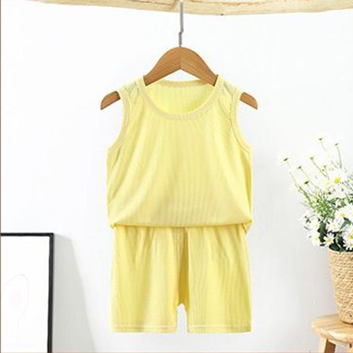 Children's Pajamas Summer Thin Boy's Cotton Sleeveless Vest Shorts Set Baby's Air Conditioning Clothing Girls' Home Clothes