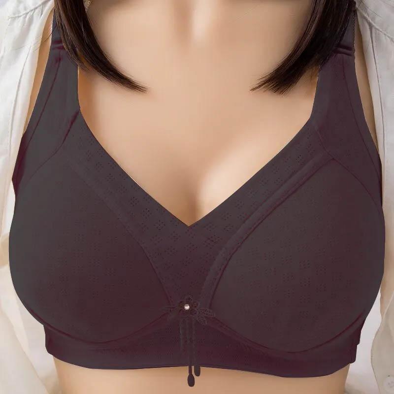 Women's Anti-sagging Anti-glare Side-receiving Side Breasts Gather Beautiful Back Underwear Without Steel Ring Large Size Thin Bra