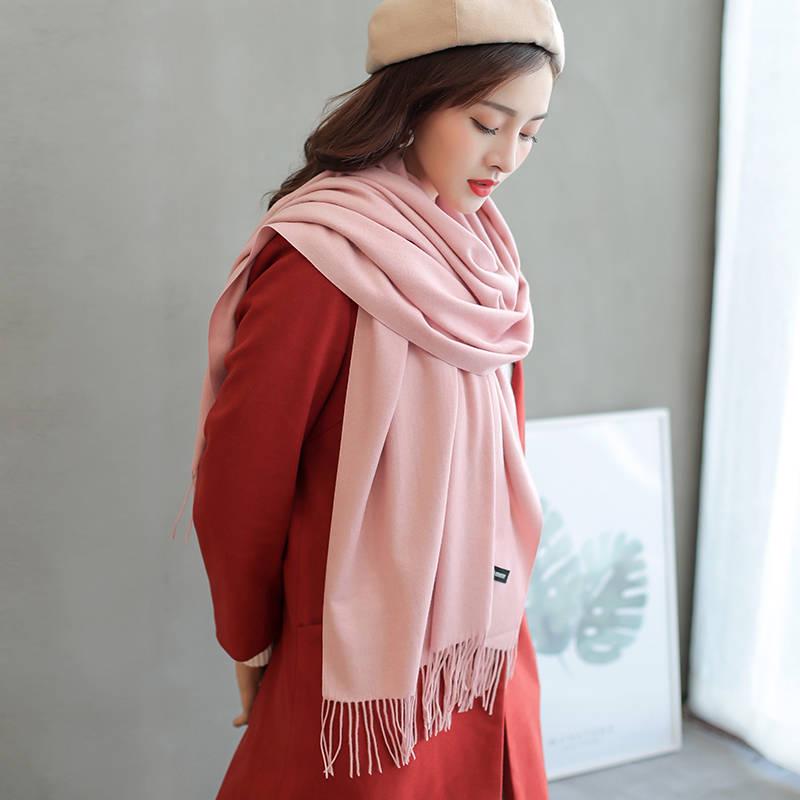 Winter Cashmere Scarf Women Thick Warm Shawls Wraps Lady Scarves Fashion Tassels Pashmina Blanket