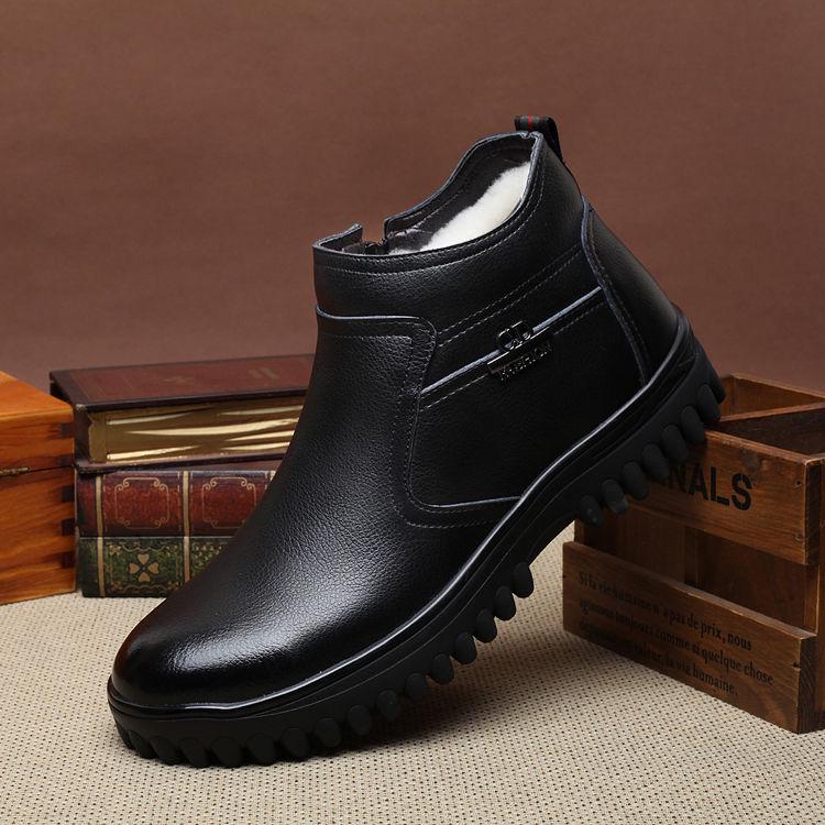 Men's Boots Warm Winter Footwear Men Snow Boots Men Leather Shoes Fur Men Military Boots