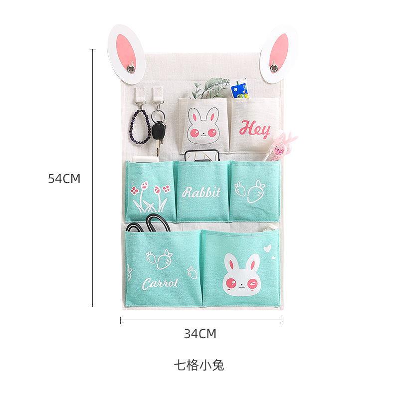 3/7 Pockets Wall Hanging Storage Bag Cute Hanging Bag Wall-mounted Door Rear Wall Shelf Wall Hanging Bag Small Cloth Bag Sundries Storage Bag