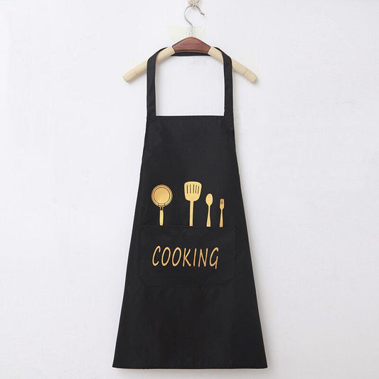 Hand-wiping Apron Female Adult Pocket Overalls Kitchen Overalls Baking Room Overalls Kitchen Aprons Waterproof and Oil-proof