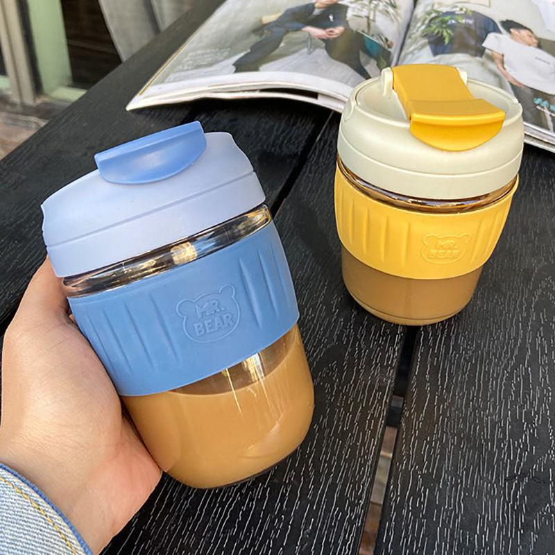 Water Cup Heat-resistant Coffee Cup Female Simple Cute Summer Compact Portable Ins Wind Summer Plastic Straw Cup