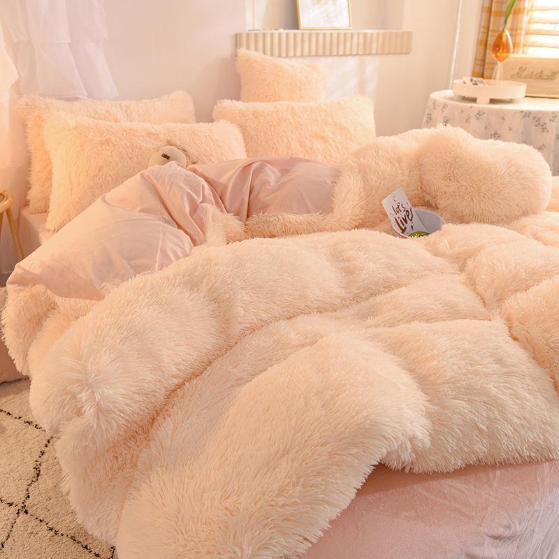 Crystal Plush Plush Bedding Winter Thick Warm Mink Four-piece Suit