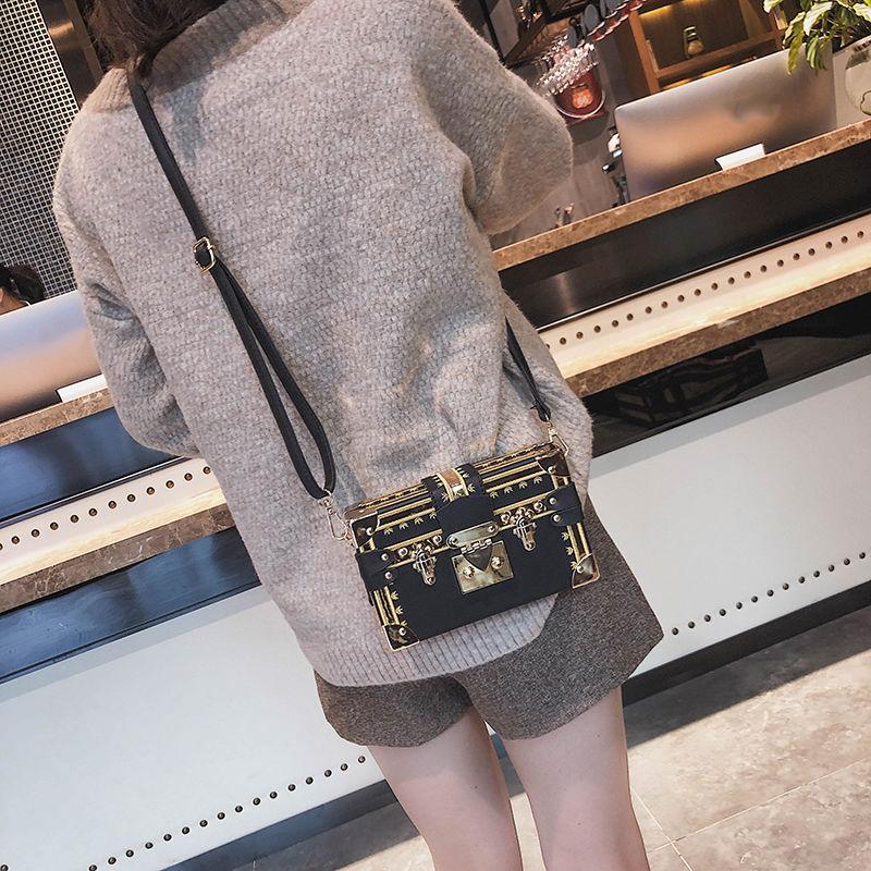 Box Bag Crossbody Bags Women Casual Clutch Purse Shoulder Clasp Closure Adjustable Belt Retro Rectangular Bag