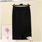 Thick Split Knit Skirt Women Tight Elastic Bodycon Skirt Autumn Winter Mini Pencil Skirt