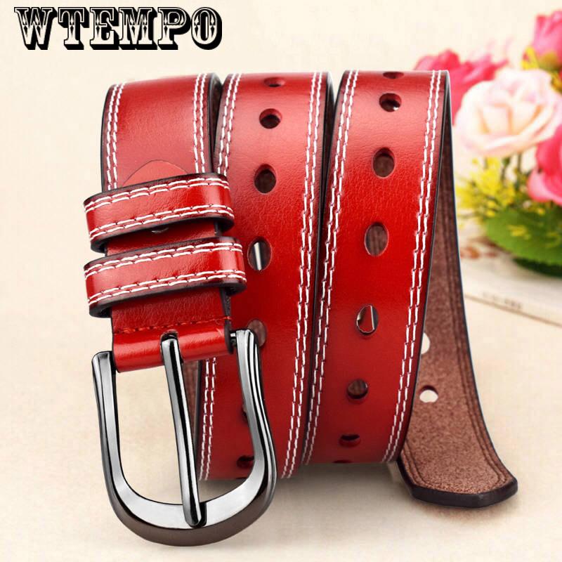 Women Belts Luxury Brand Blue Leather Fashion Women's Pin Buckle Belt Female Accessories