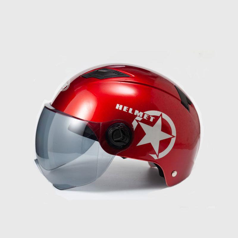 Electric Vehicle Helmet Spring and Summer Motorcycle Half Helmet Men and Women Four Seasons Universal Sunscreen Sunshade Light Battery Car Helmet